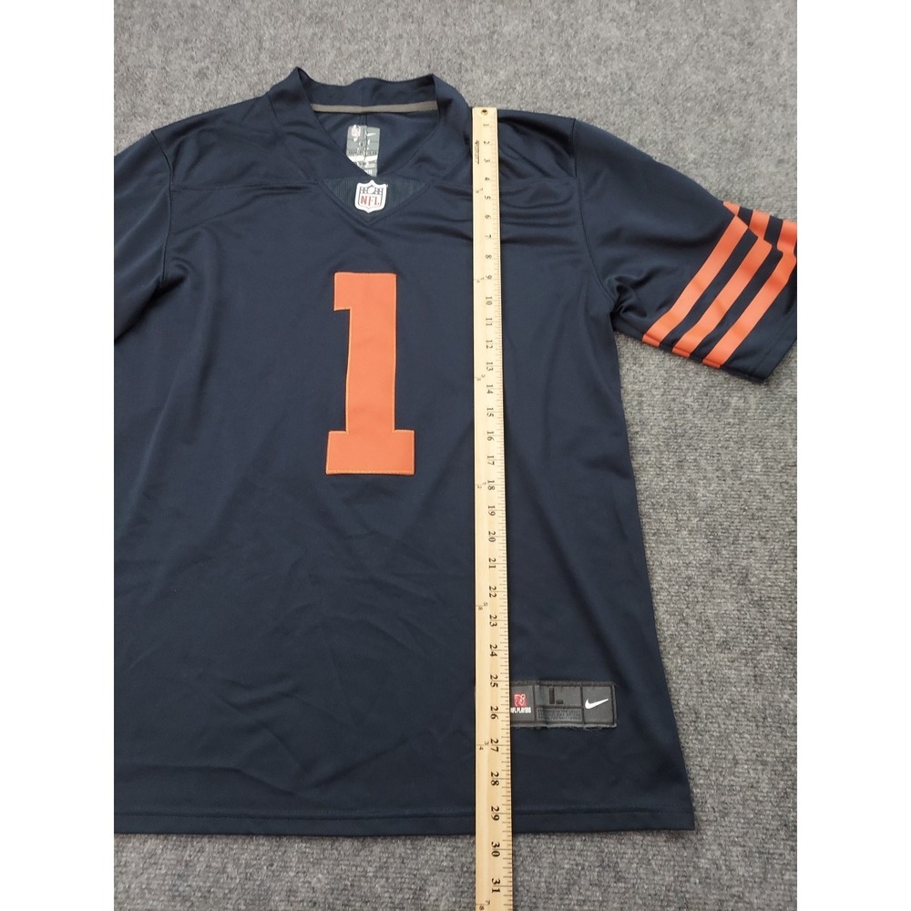 Chicago Bears Justin Fields Nike NFL Jersey Mens Large #1 Blue Swoosh - Picture 7 of 13